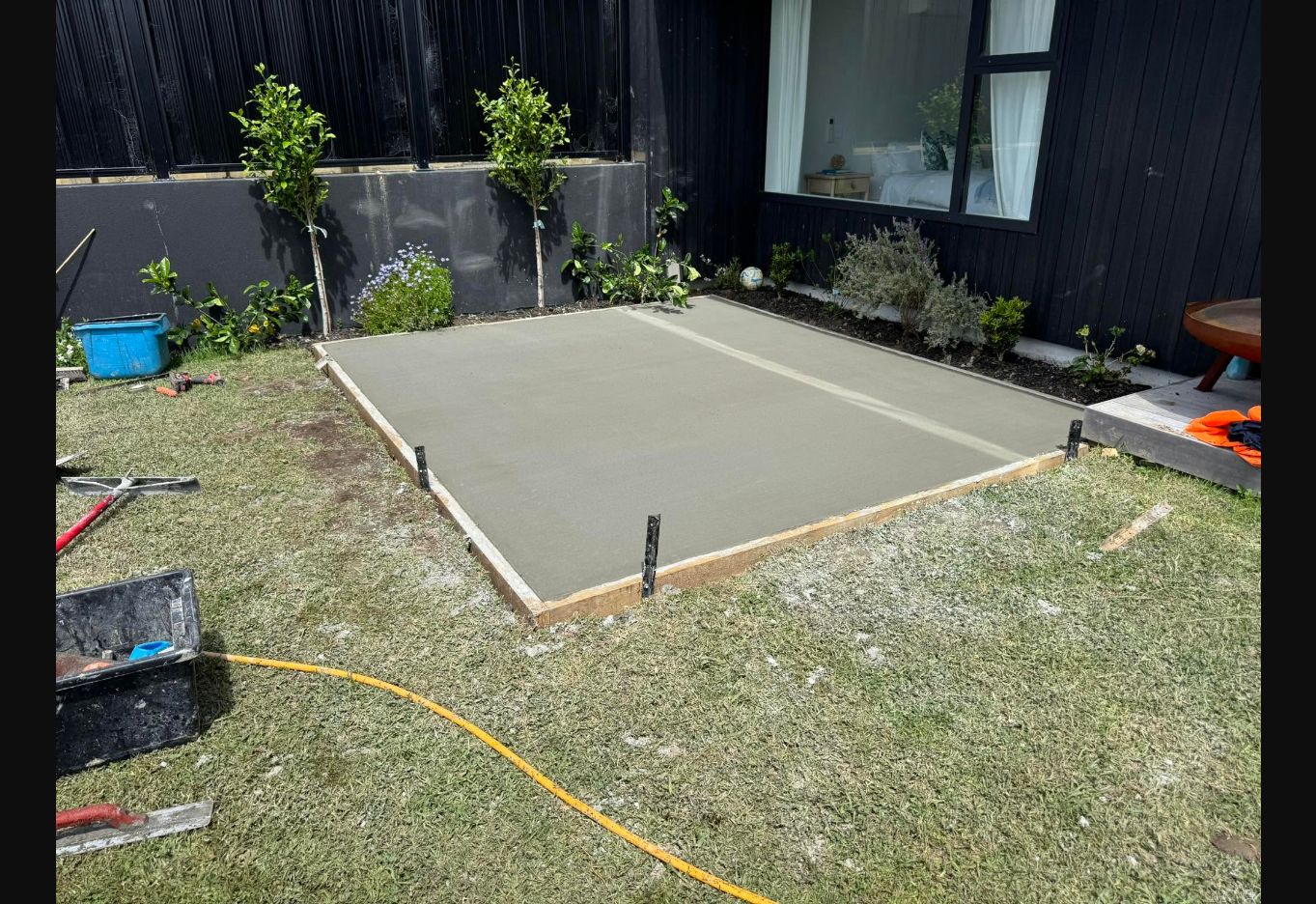 Finished concrete pad