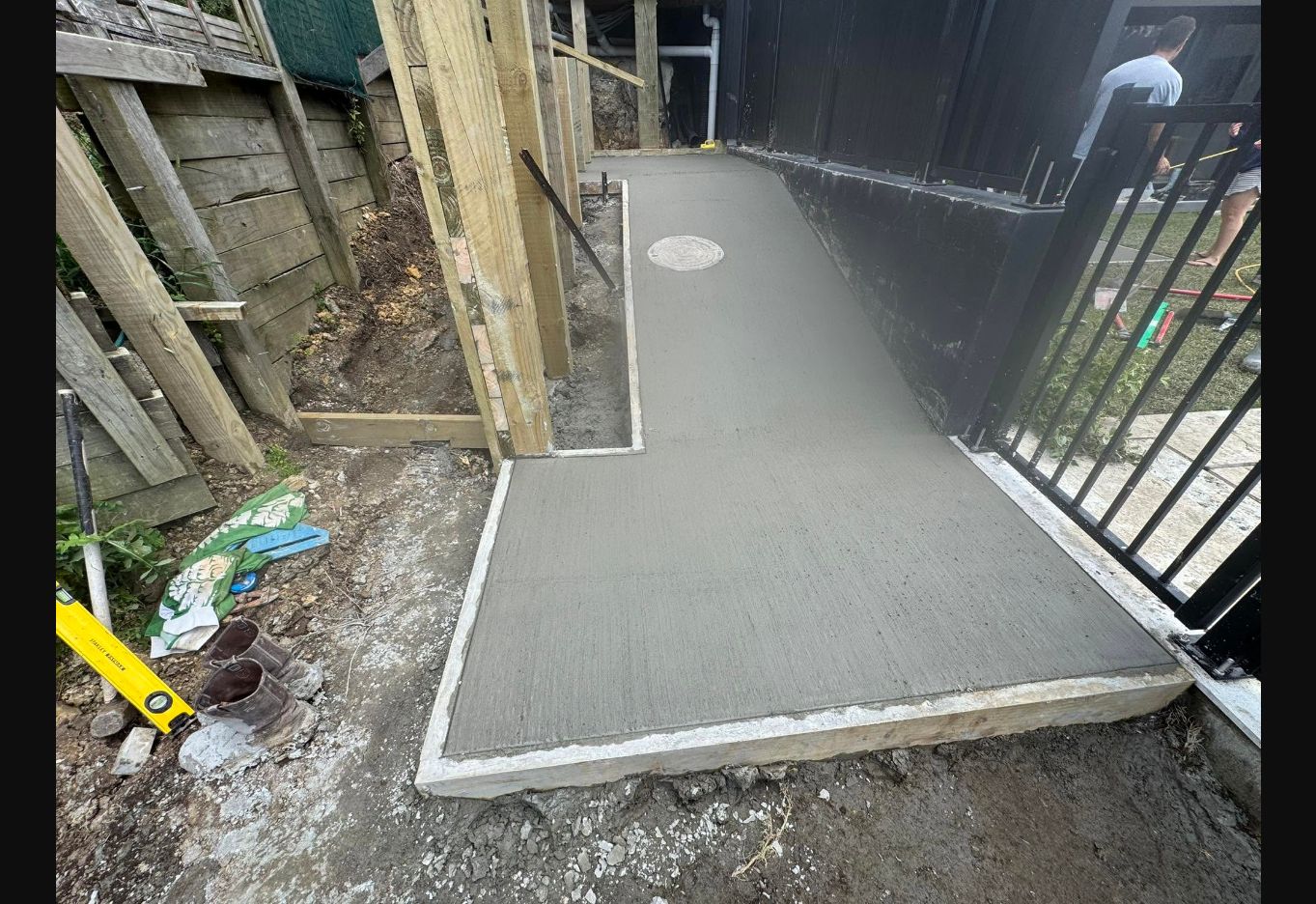 Finished concrete path