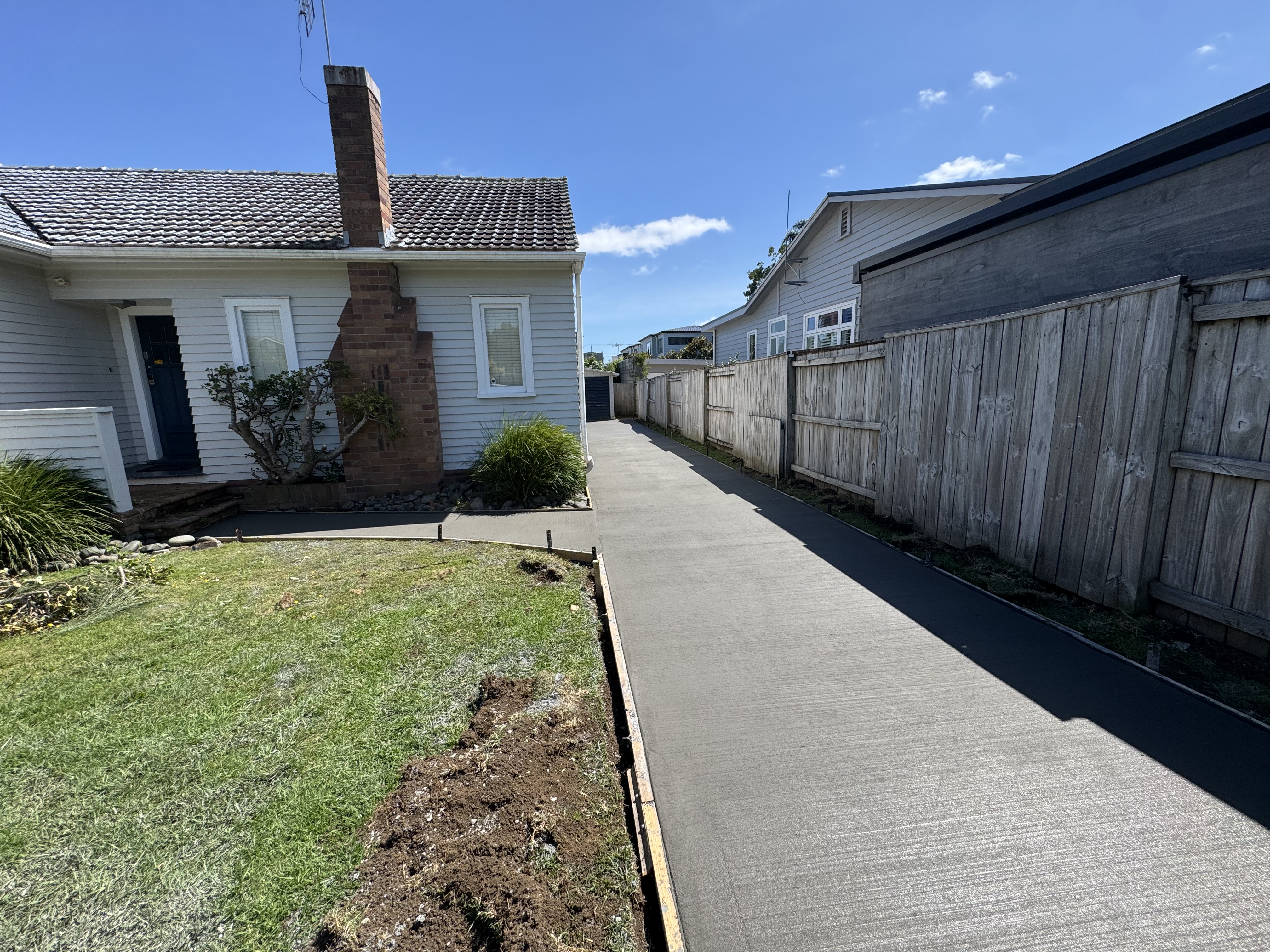 New concrete driveway