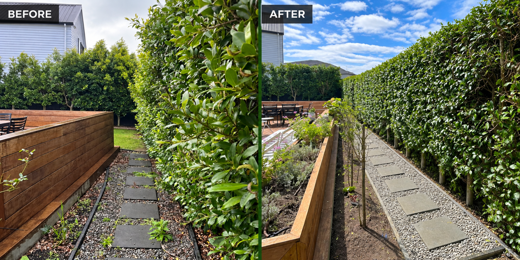 Before and after hedge and path maintenance